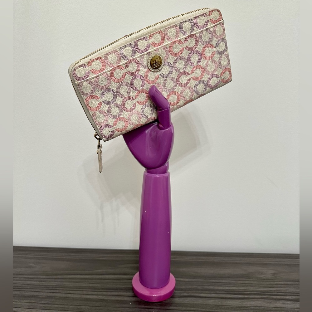 Coach Waverly Op Art Zip Around Wallet